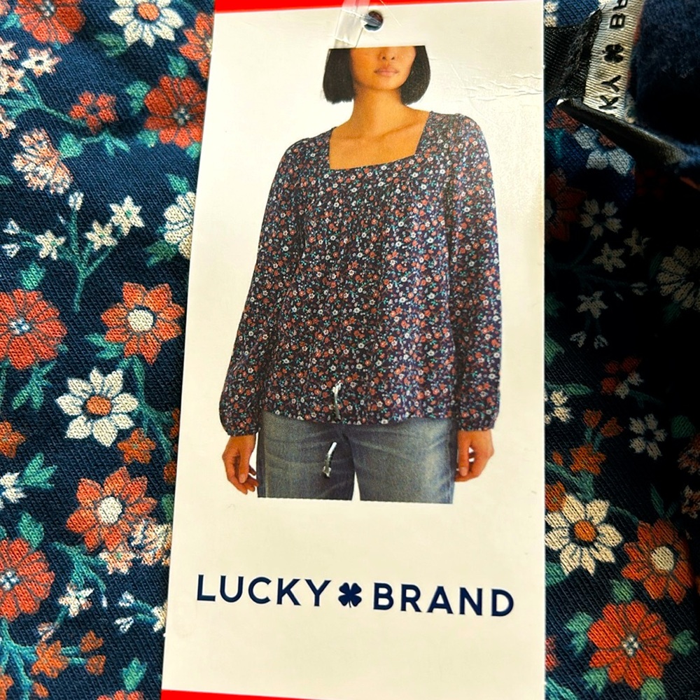 NWT Lucky Brand Cotton blend Blouse Long Sleeves Size M, L
